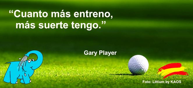 Una Enseñanza de Gary Player sobre La Suerte, en La Frase del Día del Centro de lavado de coches Elefante Azul de Avilés